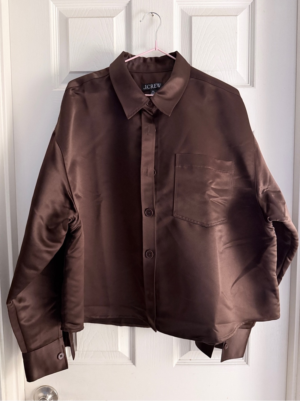 J.Crew Étienne cropped button up shirt duchesse satin
